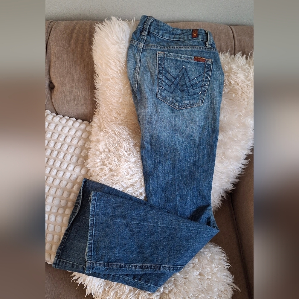 7 FAM "A" POCKET JEANS FLARE size 28!!! - Picture 5 of 9